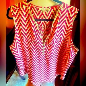 Speed Limit Top. Size 2X. Pink, White & Black